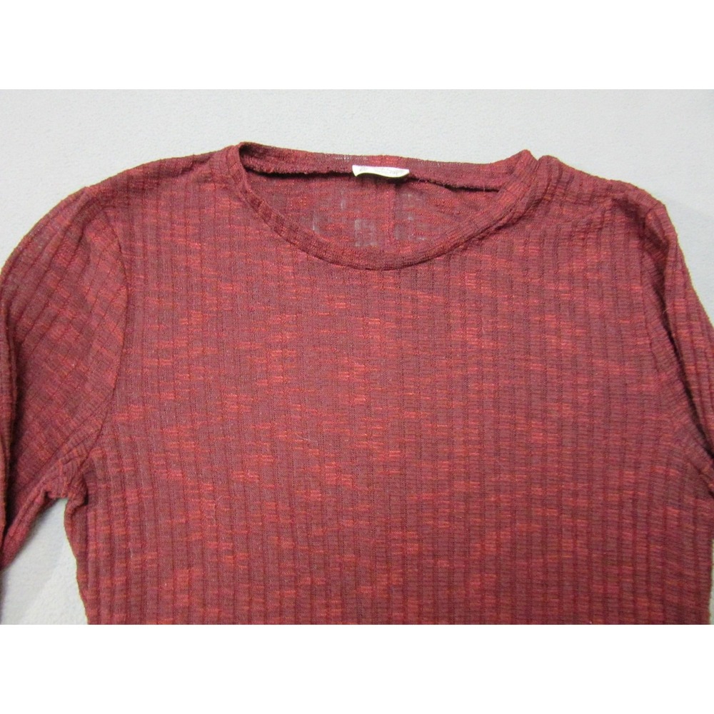 Intimately Free People Top Womens Small Red Ribbed Long Sleeve Slim Stretch - Picture 2 of 11